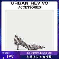 URBAN?REVIVO2020秋季新品女士配件气质条纹单鞋AW34BS1N2001 *5件