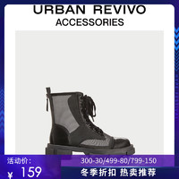 URBAN REVIVO2020春季新品青春女士薄款厚底高帮靴子AV04SS2N2004 *4件