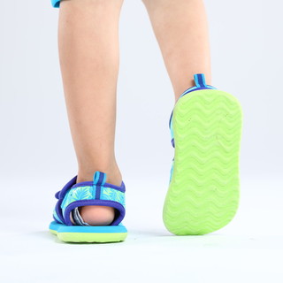 迪卡侬女童凉鞋夏季软底儿童魔术贴宝宝鞋子男童运动小童鞋NAB E（20、蓝色树叶）
