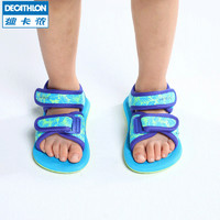 迪卡侬女童凉鞋夏季软底儿童魔术贴宝宝鞋子男童运动小童鞋NAB E（26、蓝色树叶）