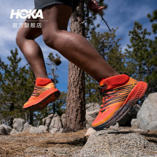 HOKA ONE ONE男飞速羚羊中帮防水版2越野跑步鞋缓冲 中国红 / 金色 US 10.5 /285mm