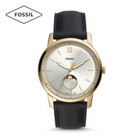 化石（Fossil）手表 欧美时尚潮流石英男女腕表 日月更换月相表 情侣表皮带男款FS5571