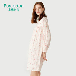 Purcotton 全棉时代 P3120102076 女士荷叶袖睡裙