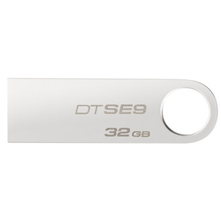 Kingston 金士顿 DTSE9H U盘+刻字+挂绳 32GB USB2.0 银色