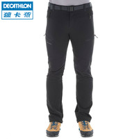 DECATHLON 迪卡侬 官方旗舰店官网裤软壳男户外冲锋加绒冬加厚保暖登山QUMM 8282495 （S / W30 L30、男款-黑色）
