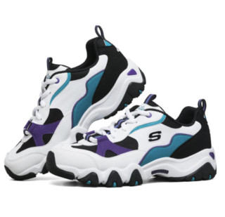 SKECHERS 斯凯奇 D'LITES 2.0 女士休闲运动鞋 88888397/WBMT 白色/蓝色/多彩色