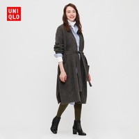 限尺码：UNIQLO优衣库 428870 女款系带长针织大衣