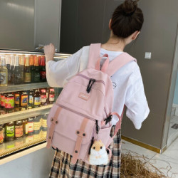 省49 1元 帆布双肩包 洋尚水滴书包女高中生韩版原宿ulzzang帆布双肩包简约大容量初中大学生背包粉红色多少钱 什么值得买 省49 1元 帆布双肩包 洋尚水滴书包女高中生韩版原宿ulzzang帆布双肩包简约大容量初中大学生背包粉红色多少钱 什么值得买
