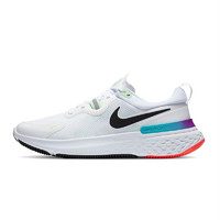 NIKE 耐克 React Miler 女士跑鞋 CW1778-102 白色/黑/蒸气绿/翡翠绿/超级紫罗兰 36.5