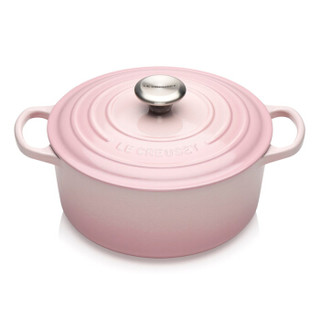 LE CREUSET 酷彩 法国酷彩Le Creuset纯铸铁圆形煲汤炖汤海鲜锅 24cm 玫瑰粉