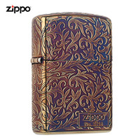 ZIPPO 之宝 防风煤油打火机不含油 五面唐草之Zippo在侧-烧金色限量款