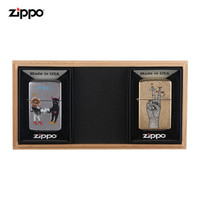 美国进口 之宝（zippo） 防风煤油打火机礼盒套装 Motif - 00008 和平的矛盾 个性设计款 原装正版