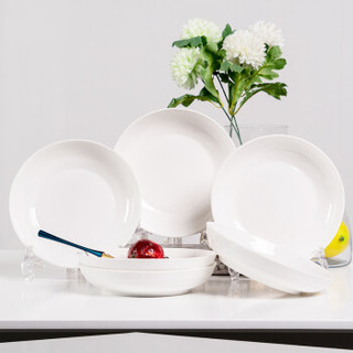 6个装 家用盘子陶瓷碟子菜盘圆盘果盘饭盘餐具餐盘