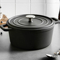 京东plus会员佳佰铸铁锅双耳圆形24cm高级磨砂灰