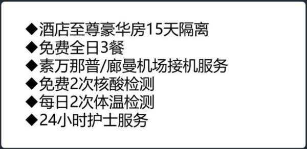 泰国曼谷 诺沃城大酒店 至尊豪华房15晚隔离套餐 含每日三餐+接机+2次核酸检测+每日2次体温监测