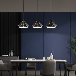 奥朵餐厅吊灯三头现代简约餐桌家用创意个性led水晶北欧饭厅灯具