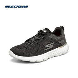 斯凯奇Skechers女子减震跑鞋跑步鞋轻便透气网布休闲运动鞋667055 黑色/灰色BKGY 37.0 *3件