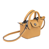 LONGCHAMP 珑骧 Le Pliage Cuir系列王子文同款女士羊皮按扣单肩斜挎饺子包10099757