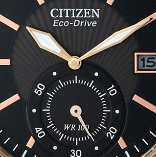 CITIZEN 西铁城 光动能腕表系列 BV1093-08E 男士光动能手表 42mm 黑盘 黑色皮革带 圆形