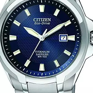 CITIZEN 西铁城 光动能腕表系列 BM7170-53L 男士光动能手表 42mm 蓝盘 银色钛金属表带 圆形