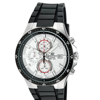 CASIO 卡西欧 EDIFICE艾迪斐斯系列 EFR519-7AV 男士石英手表 43.9mm 白盘 黑色树脂表带 圆形