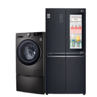 LG 乐金 冰洗套装 F520MC71变频十字对开门冰箱 530L+FLW13NWB双擎洗衣机 13.2kg 黑色
