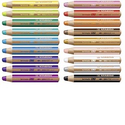STABILO 思笔乐 Multi-talented 木制铅笔 3合1盒装 18色+卷笔刀+画笔刷