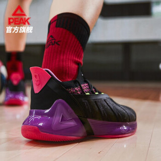 匹克（PEAK）态极男子篮球鞋帕克7代实战球鞋低帮减震运动鞋 E93323A 黑色/湖人紫 45