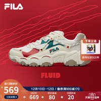 FILA 斐乐官方 猫爪鞋女鞋 老爹鞋2021年春新款休闲运动鞋男FLUID *2件