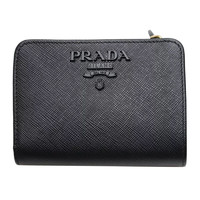 PRADA 普拉达 女士皮革磁扣短款钱包1ML018 2EBW F0002 黑色