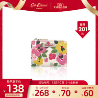 Cath Kidston英国碎花印花防水带拉链旅行款零钱包翻盖卡包迷你