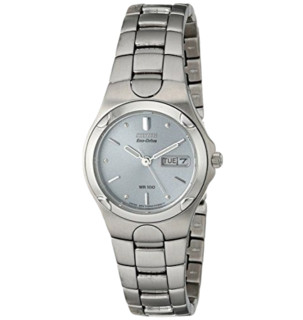 CITIZEN 西铁城 Corso系列 EW3030-50A 女士光动能手表 26mm 灰盘 银色不锈钢带 圆形