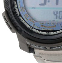 CASIO 卡西欧 探路者系列 PAW2000T-7CR 男士电子手表 灰盘 银色钛金属表带 圆形