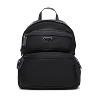 PRADA 普拉达 男士纯色织物拉链双肩包2VZ025 973 F0002 V OOT 黑色