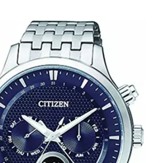 CITIZEN 西铁城 光动能腕表系列 AP1050-56L 男士光动能手表 42.3mm 蓝盘 银色不锈钢表带 圆形
