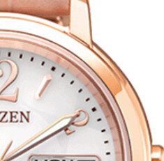 CITIZEN 西铁城 xC系列 EW2422-04AB 女士光动能手表 32.5mm 白盘 粉色小牛皮表带 圆形