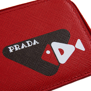 PRADA 普拉达 女士印花皮质拉链卡包2MC0212BOU F0C9F 红色