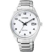 CITIZEN 西铁城 光动能腕表系列 EO1170-51A 女士光动能手表 35.5mm 白盘 银色不锈钢表带 圆形