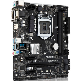 ASRock 华擎 B360M-HDV MATX主板（intel LGA1151、B360）