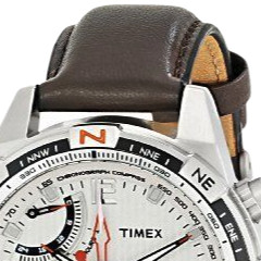 TIMEX 天美时 IQ系列 T46866 男士石英手表 44mm 白盘 棕色皮革带 圆形