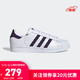 阿迪达斯官网 adidas 三叶草 SUPERSTAR 男女经典运动鞋EF9241 白/紫/白 45(280mm)