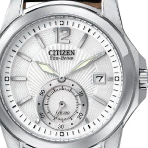 CITIZEN 西铁城 光动能腕表系列 BV1090-06A 男士石英手表 42mm 银盘 黑色真皮带 圆形