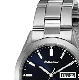 SEIKO 精工 SGG709 男士石英手表 40.3mm 蓝盘 银色钛金属表带 圆形