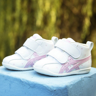 ASICS 亚瑟士 FABRE FIRST SL 3 儿童魔术贴休闲运动鞋 TUF123-101 白色/粉色 21.5码