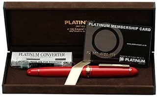PLATINUM 白金 日本白金 总统18K金钢笔 红色细字 F尖 PTB-20000P-WN-F