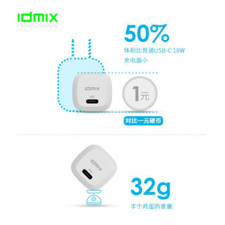 IDMIX苹果快充PD20W充电器头套装适用iPhone12 Pro/11/Mini/iPadAir 苹果PD20W迷你套装蓝头黑线