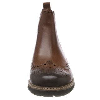 Clarks 其乐 Batcombe Top系列男士皮革套脚平底短筒切尔西靴26128145 Brown 7 UK