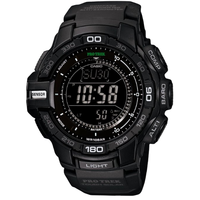 CASIO 卡西欧 PRO TREK系列 PRG-270-1A 男士太阳能手表 52mm 黑盘 黑色树脂带 圆形