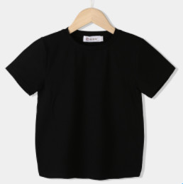 恒源祥 儿童纯色圆领短袖T恤 TQ20700 黑色