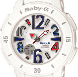 CASIO 卡西欧 BABY-G系列 BGA-170-7B2C 女士电子手表 43mm 白盘 白色树脂带 圆形